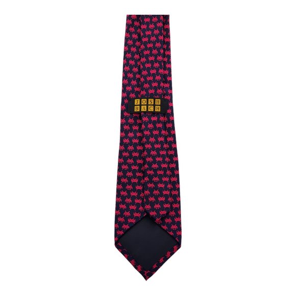 Josh Bach Virus Graphic Pattern Pink 100% Silk Necktie - Picture 2 of 2